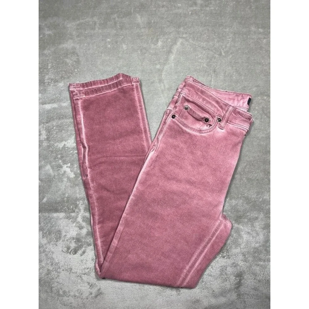 Ralph Lauren Straight Ankle Jean Women Size 2 Pink High Rise Slim